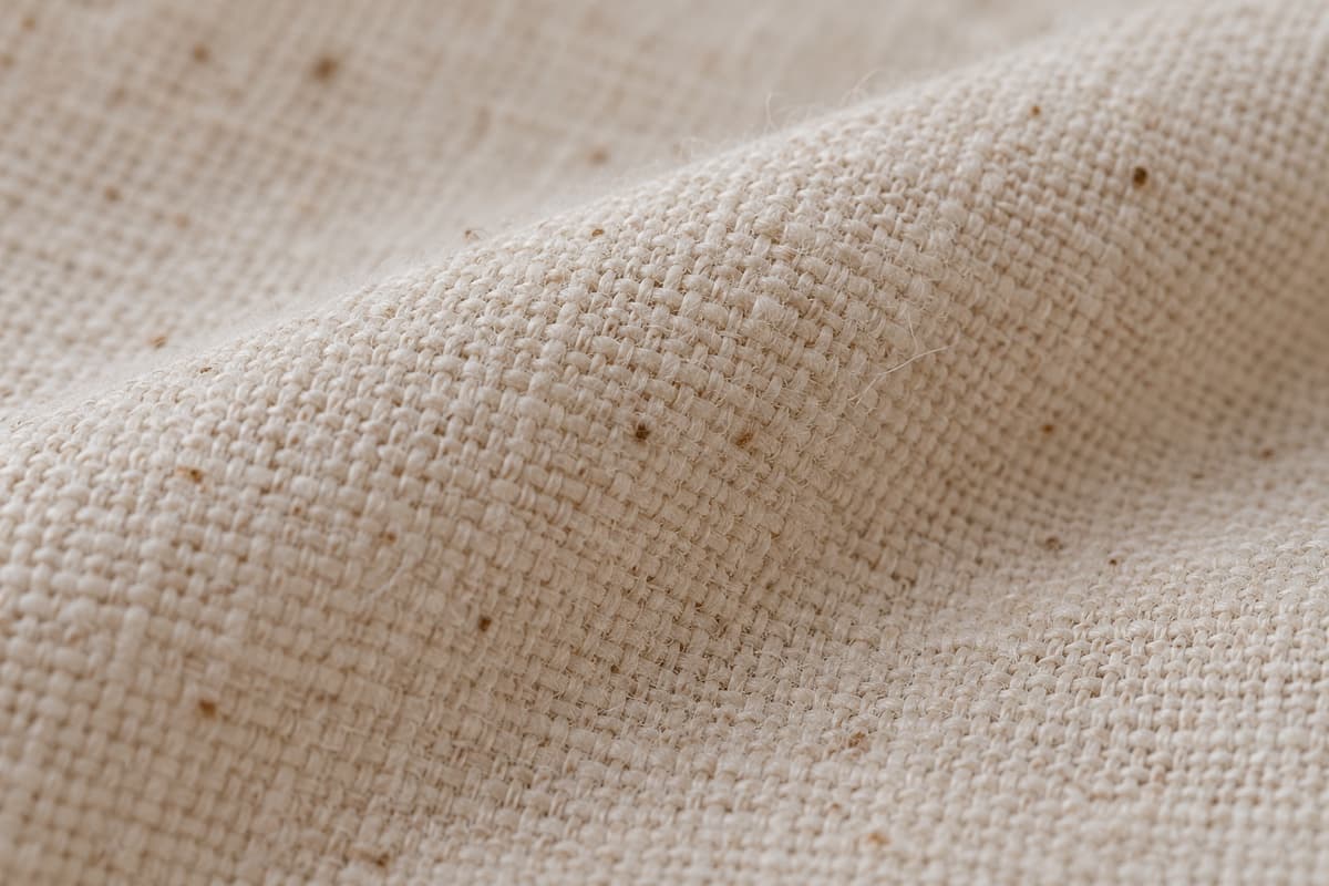 ภาพประกอบวัสดุ Cotton Greige (ผ้าดิบ) ที่ใช้ผลิตกระเป๋า ซูมใกล้
