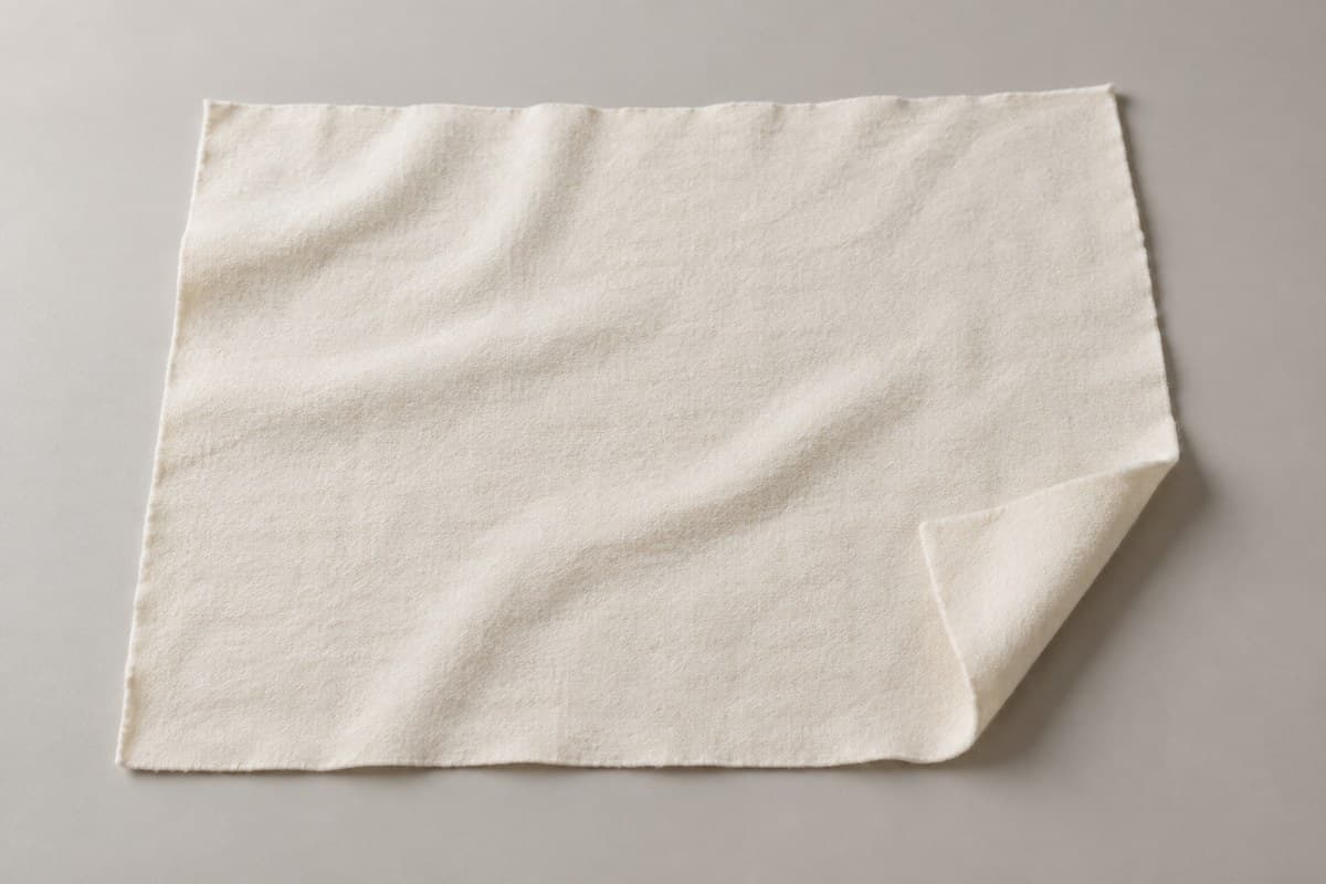 ภาพประกอบผ้า Cotton Nano Plus (ผ้าคอตตอน 100%) ทั้งผืนพับมุม ให้เห็นความหนาและการทิ้งตัวของผ้าเสื้อยืด