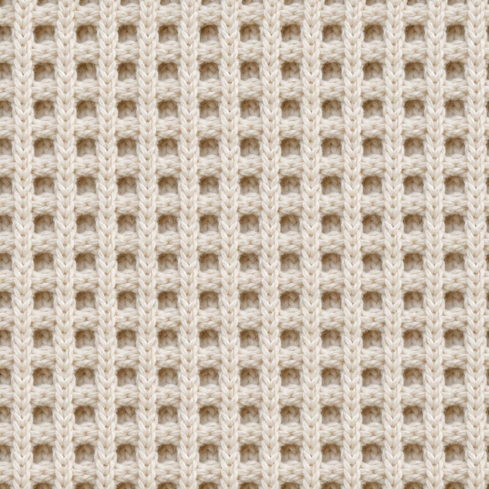 ภาพประกอบเนื้อผ้า Cotton Hybrid Lacoast ผ้าผสมคอตตอน ที่ใช้ผลิตเสื้อโปโล ขยายให้เห็นโครงสร้างการถัก