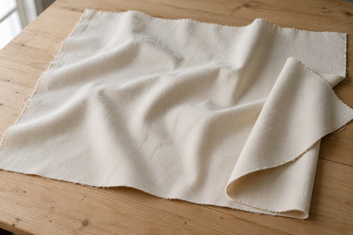 ภาพประกอบผ้า Comb Twill 777 (ผ้าฝ้ายและผ้าทวิล) ทั้งผืน ที่ใช้ผลิตผ้ากันเปื้อน