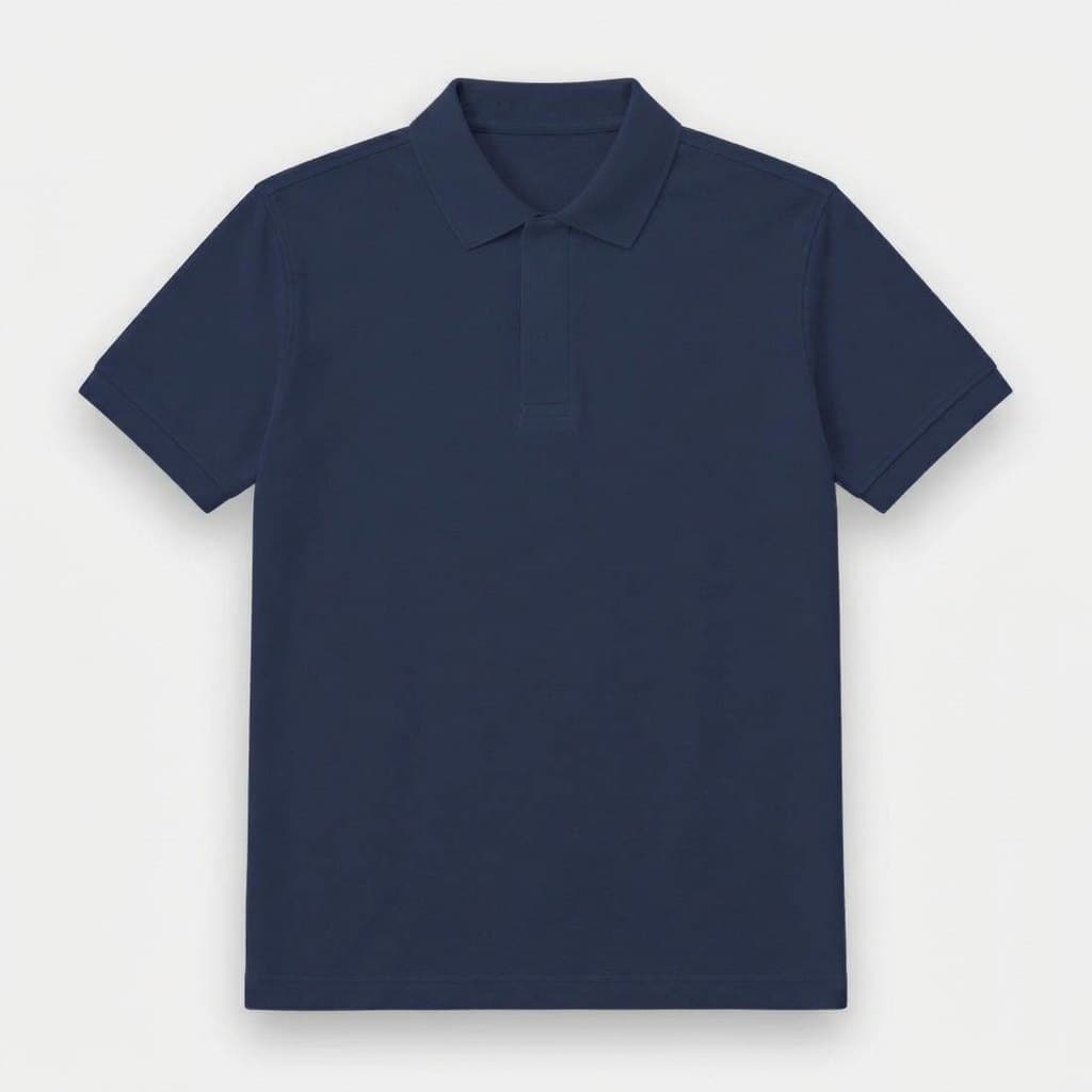 เสื้อโปโลสีกรมท่า สาบซ่อนกระดุม