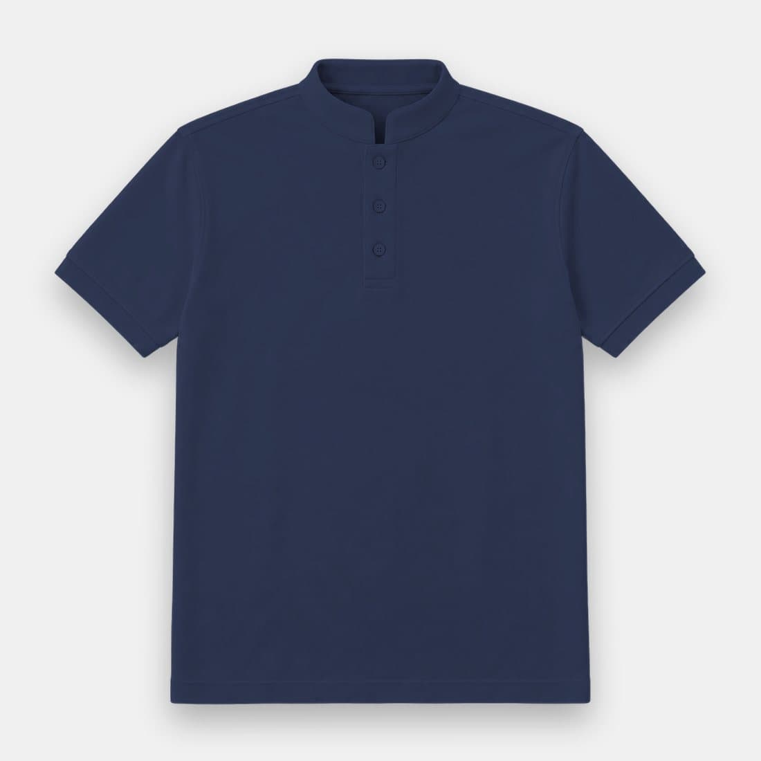 เสื้อโปโลสีกรมท่า คอจีน