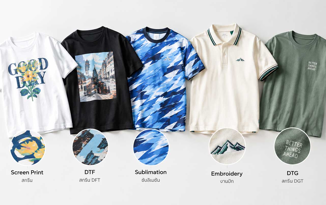 เทคนิคสกรีนเสื้อแบบไหนดี เข้าใจง่ายๆ ในหน้าเดียว1